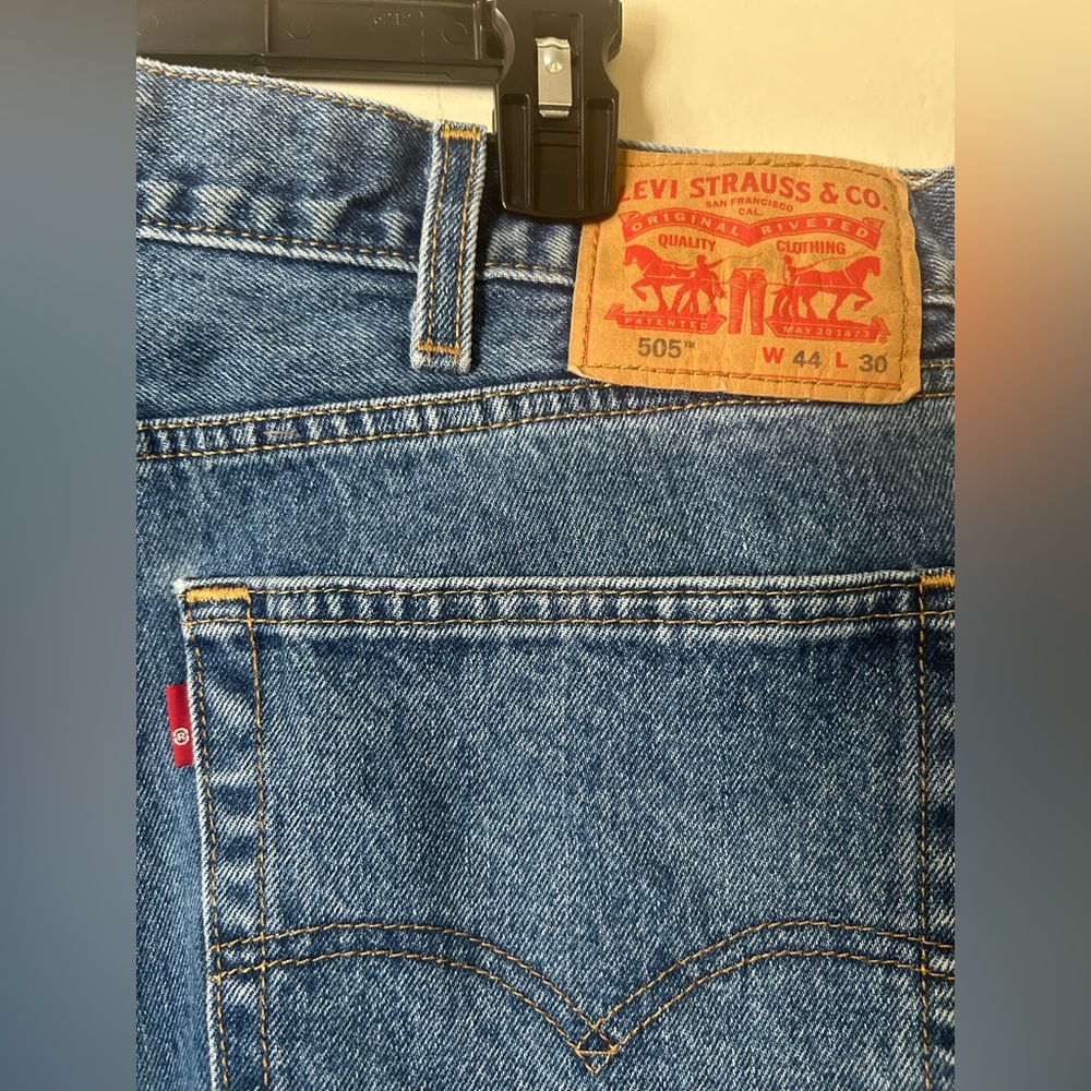 Levi's 505 44x30 Red Tab Circle R Classic Straight Blue Jeans Normcore Workwear